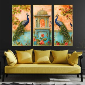 Set of Two Wall Paintings for Wall Dacoration Golden Framed Wall Paintings for Living Room & Bedroom Wall Art for Home Decoration & Office Wall Décor (14x11 inch CH-GD2-22)